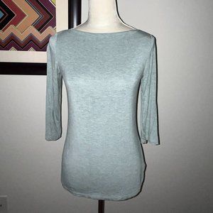 Paraphrase Heathered Green Boat Neck Top S